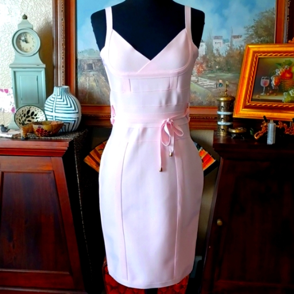 🩷🎉Pink Rose' Bandage Dress🎀